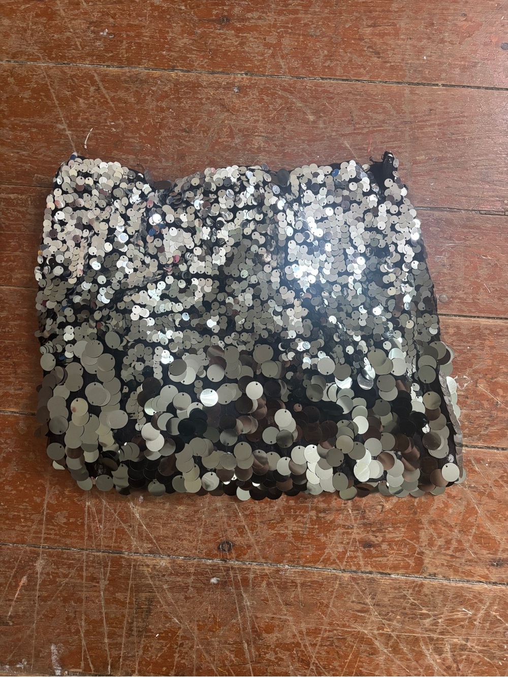Silver Sequin Women's Mini Skirt